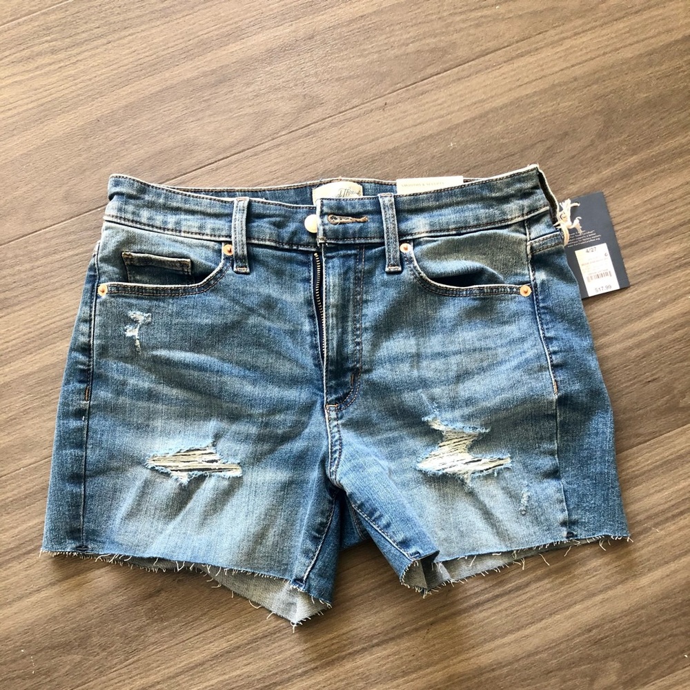 High Rise Distressed Shorts